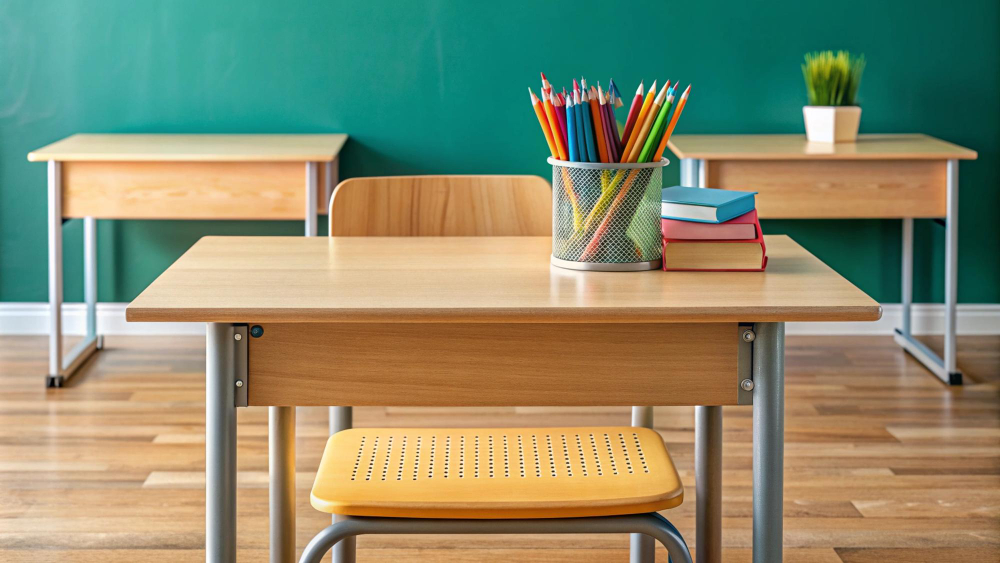 Freepik - empty-classroom-desk-with-books-pencils_268433086